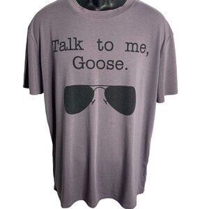 Mens Top Gun Talk To Me Goose Unbranded Crewneck Short Sleeve Gray Sz XL